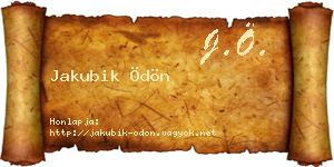 Jakubik Ödön névjegykártya